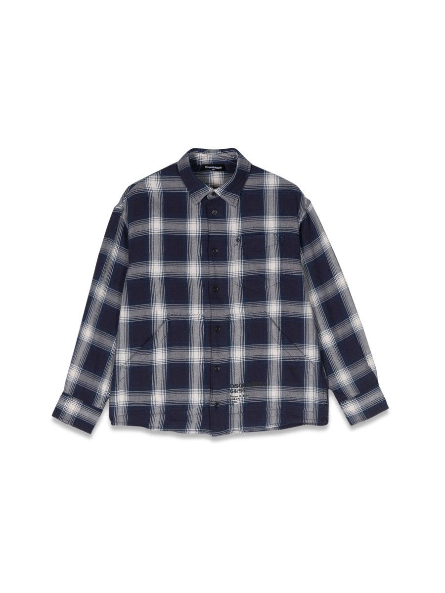 DSQUARED Mini Checkered Design Shirt for Boys