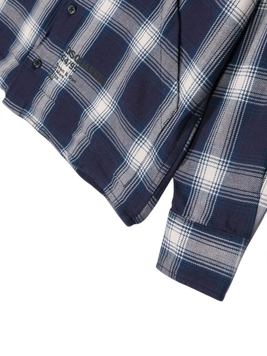 DSQUARED Mini Checkered Design Shirt for Boys