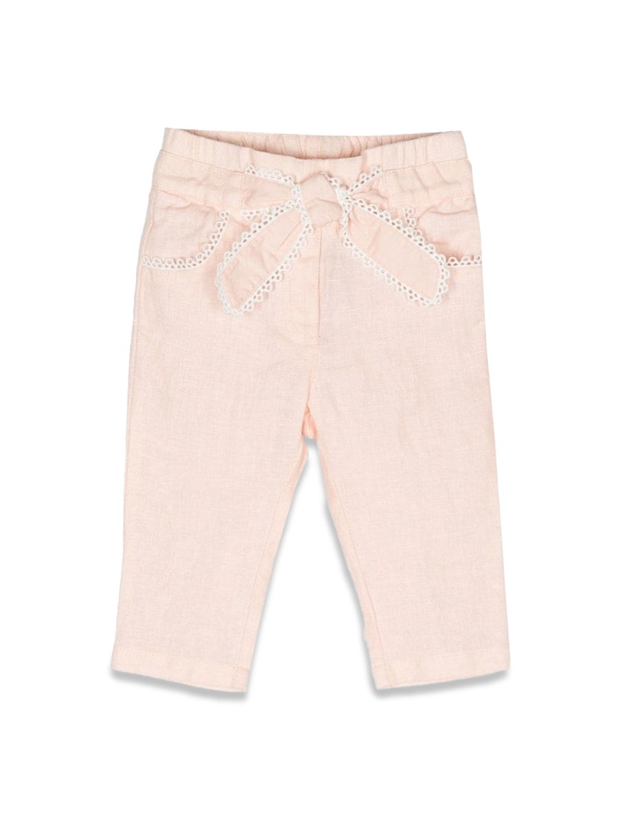 CHLOÉ Chic Mini Linen Trousers for Baby Girls