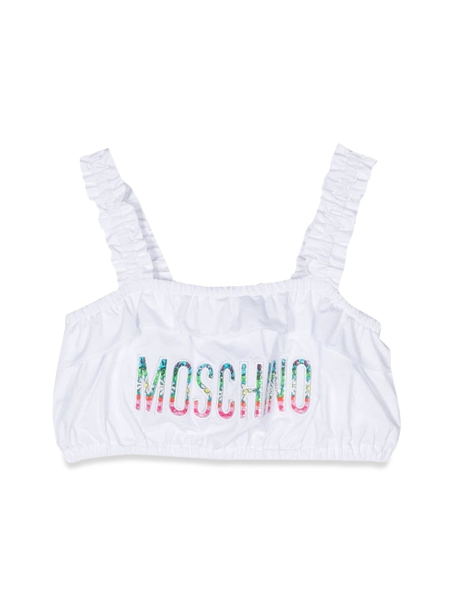 MOSCHINO Trendy Headband Top with Logo Straps for Girls