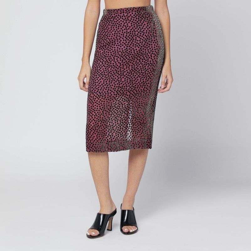 DRIES VAN NOTEN Silk Blend Polka Dot Mini Skirt