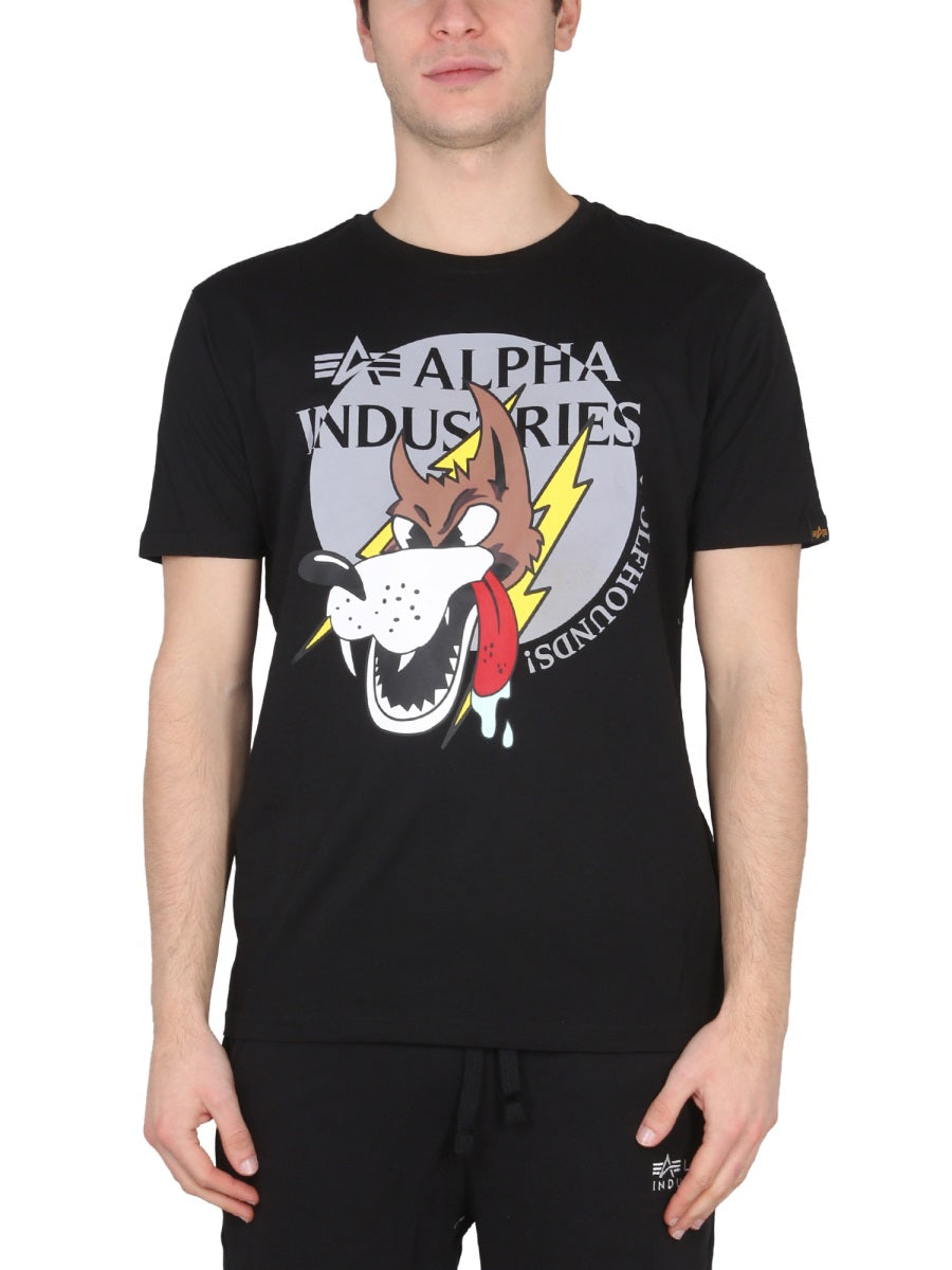 ALPHA INDUSTRIES Men's Wolfhounds Mini Graphic Tee