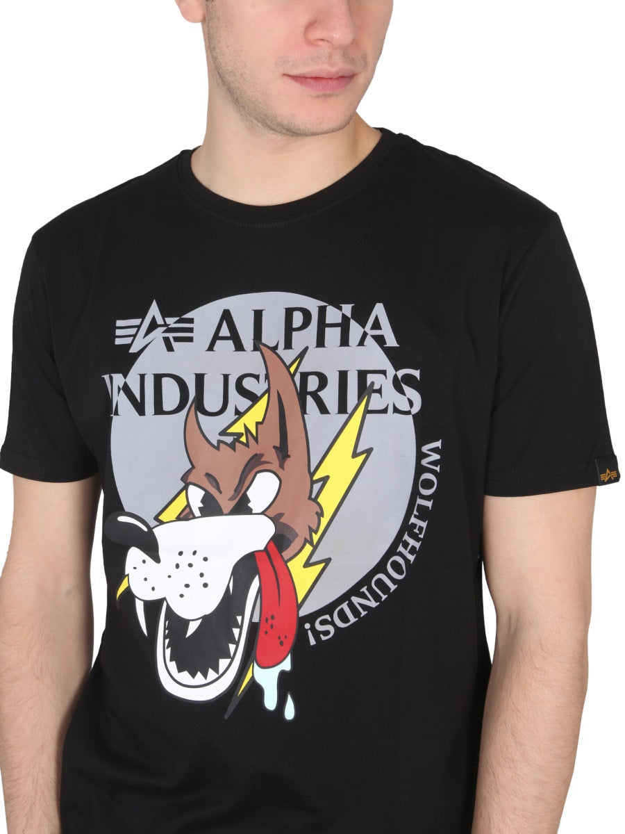 ALPHA INDUSTRIES Men's Wolfhounds Mini Graphic Tee