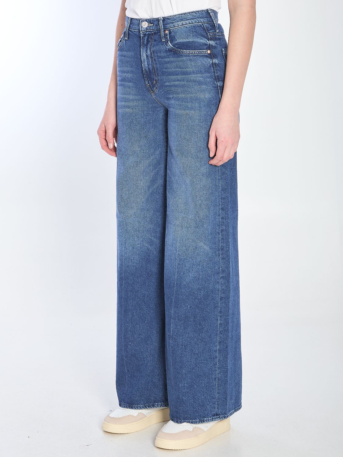 MOTHER Women’s The Swisher Wide-Leg Mini Jeans