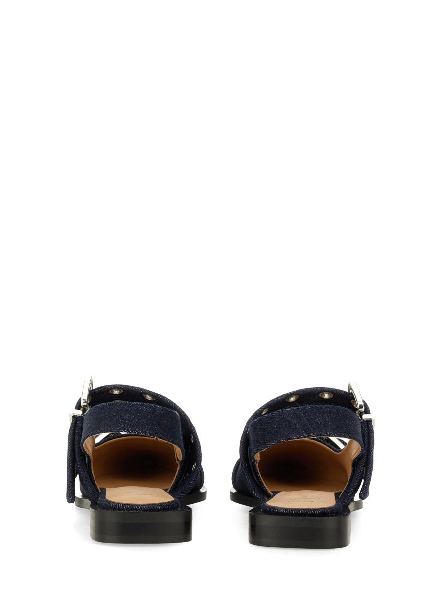 GANNI Ballerina Flats with Buckle - Women’s SS25 Collection