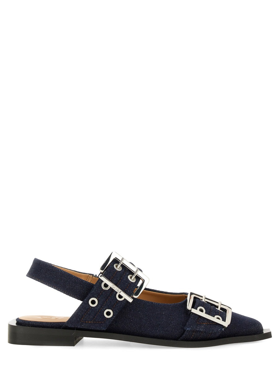GANNI Ballerina Flats with Buckle - Women’s SS25 Collection