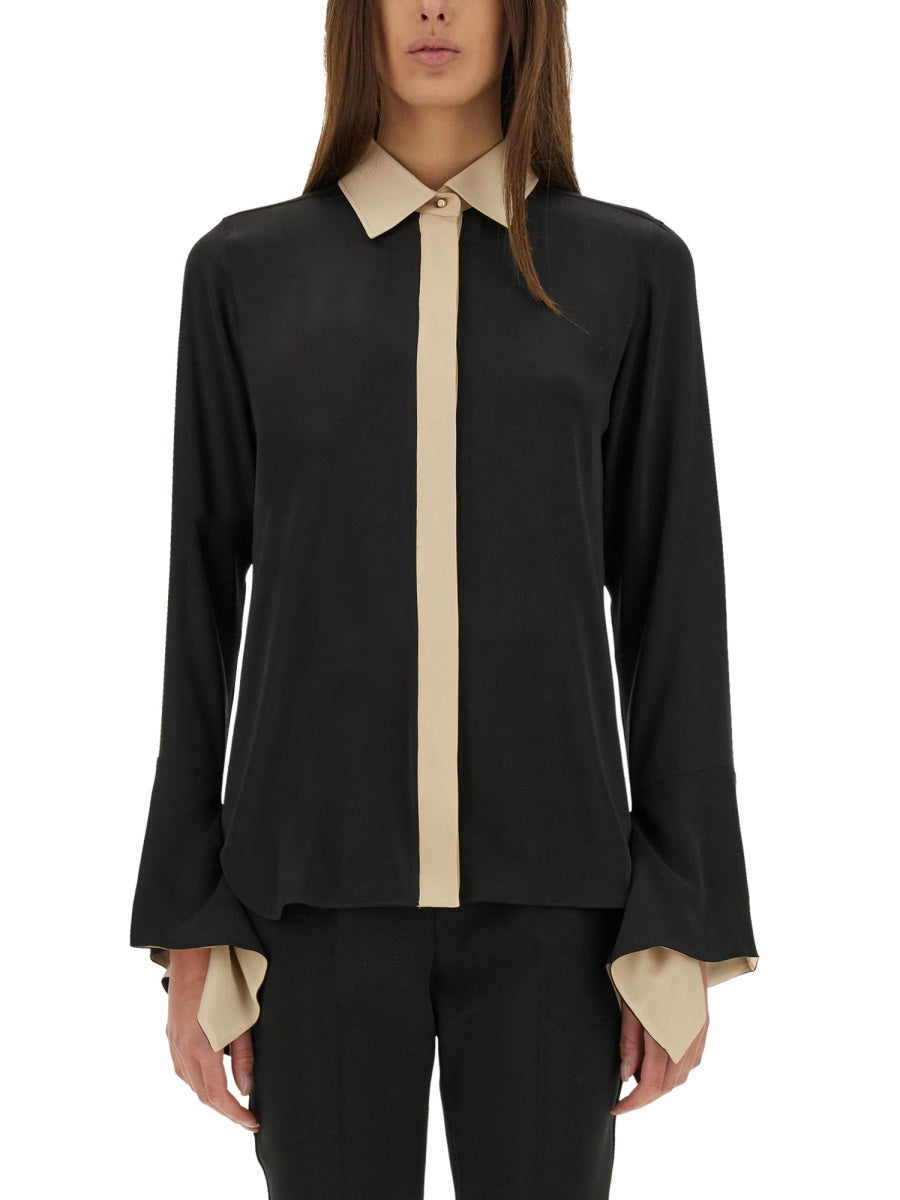 MAX MARA Color Block Silk Shirt - Regular Fit - Size 40 IT