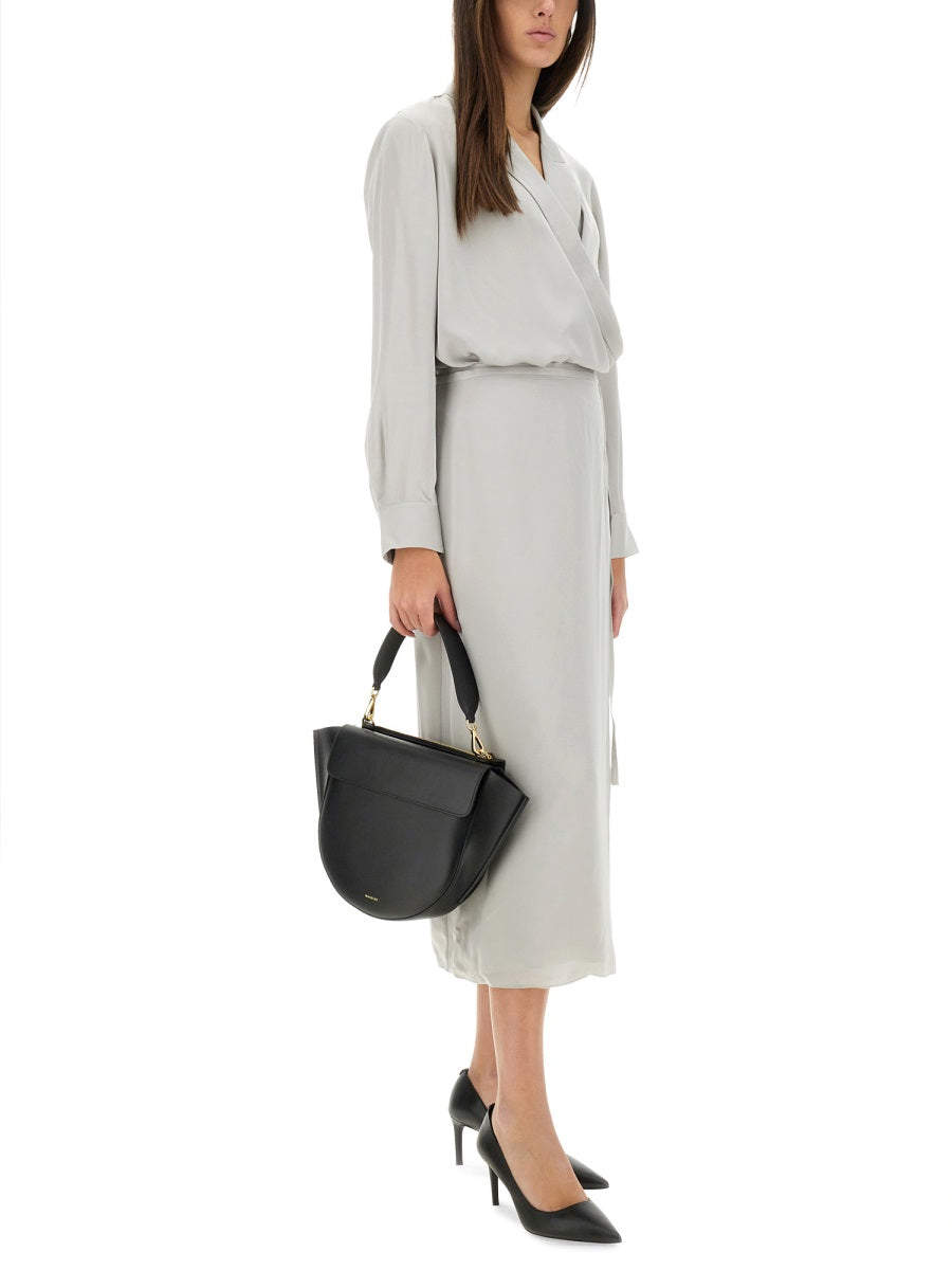 THEORY Women's Silk Lapel Wrap Shirt