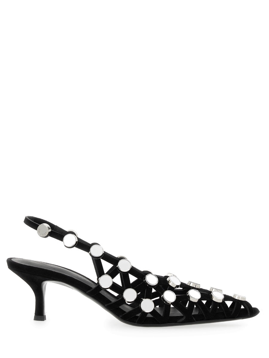 THE ATTICO Slingback Heels - Grid Style