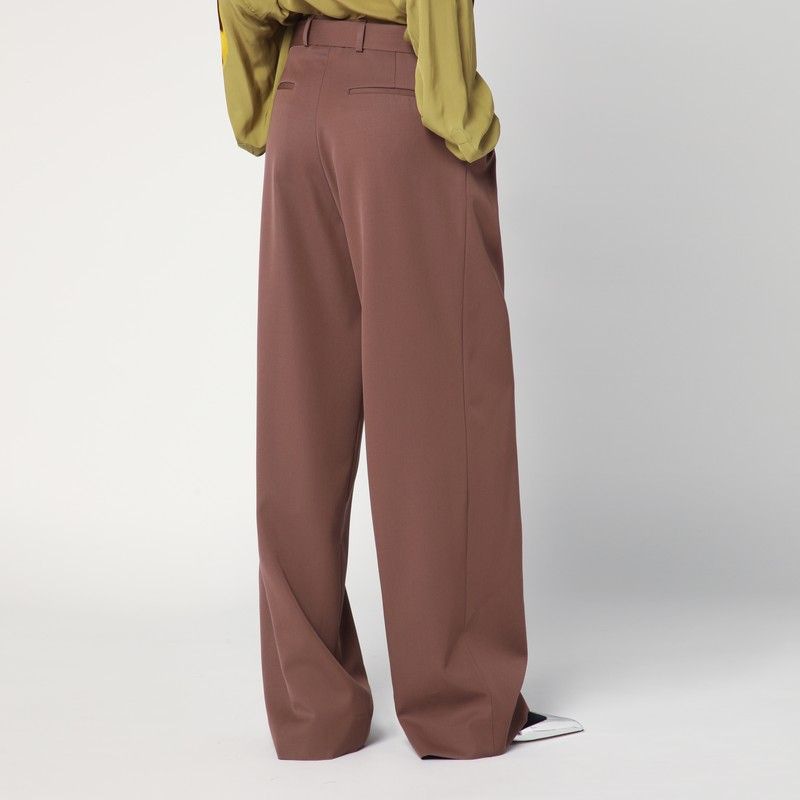 DRIES VAN NOTEN Wide Cotton Trousers with Adjustable Waistband