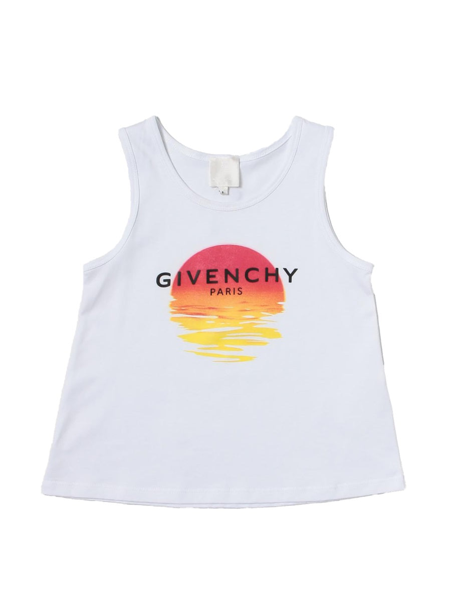 GIVENCHY Logo Print Cotton Top for Girls - SS23