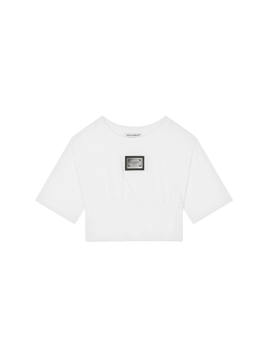 DOLCE & GABBANA Logo Plate Mini T-Shirt for Girls