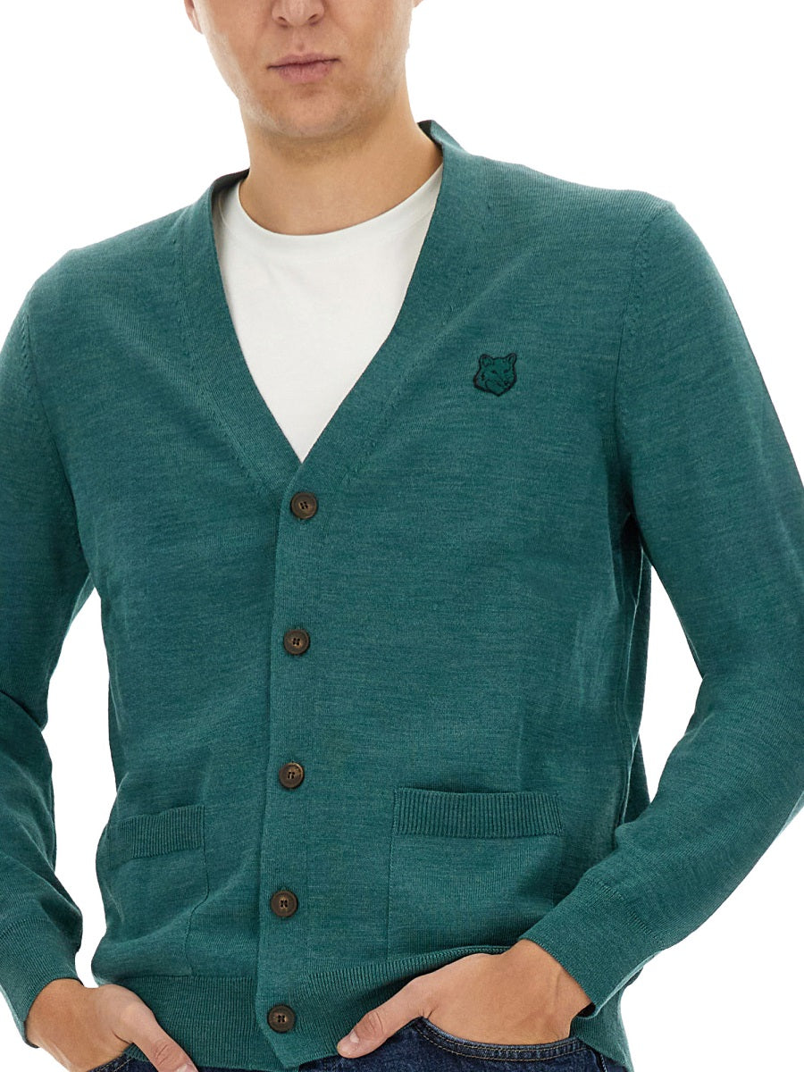 MAISON KITSUNÉ Men's Regular Bold Fox Head Patch Cardigan - Size L