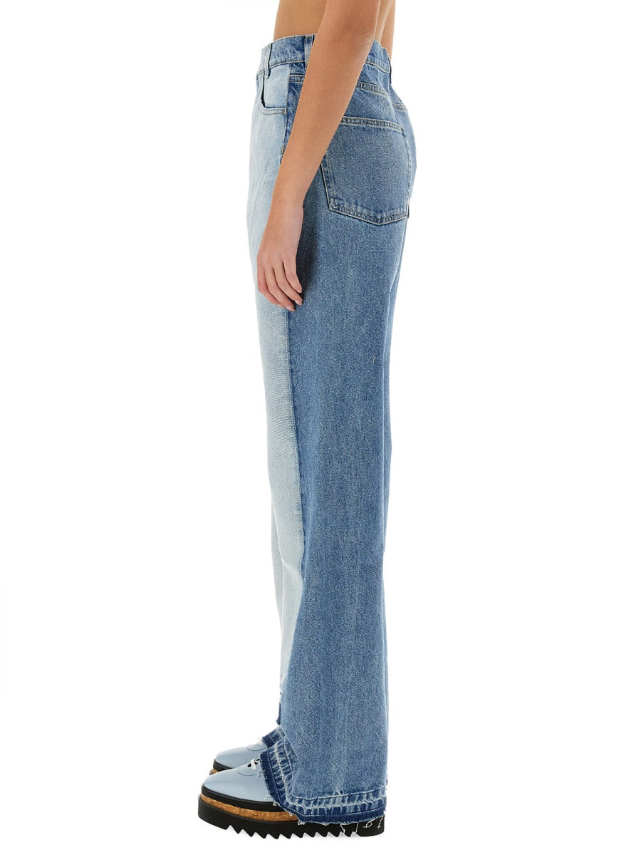 STELLA McCARTNEY Straight-Leg Jeans with Contrasting Panels - Size 26