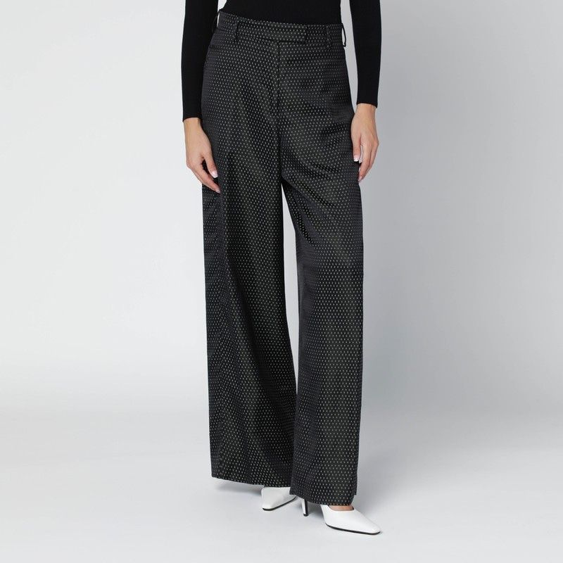 DRIES VAN NOTEN Wide Leg Jacquard Trousers