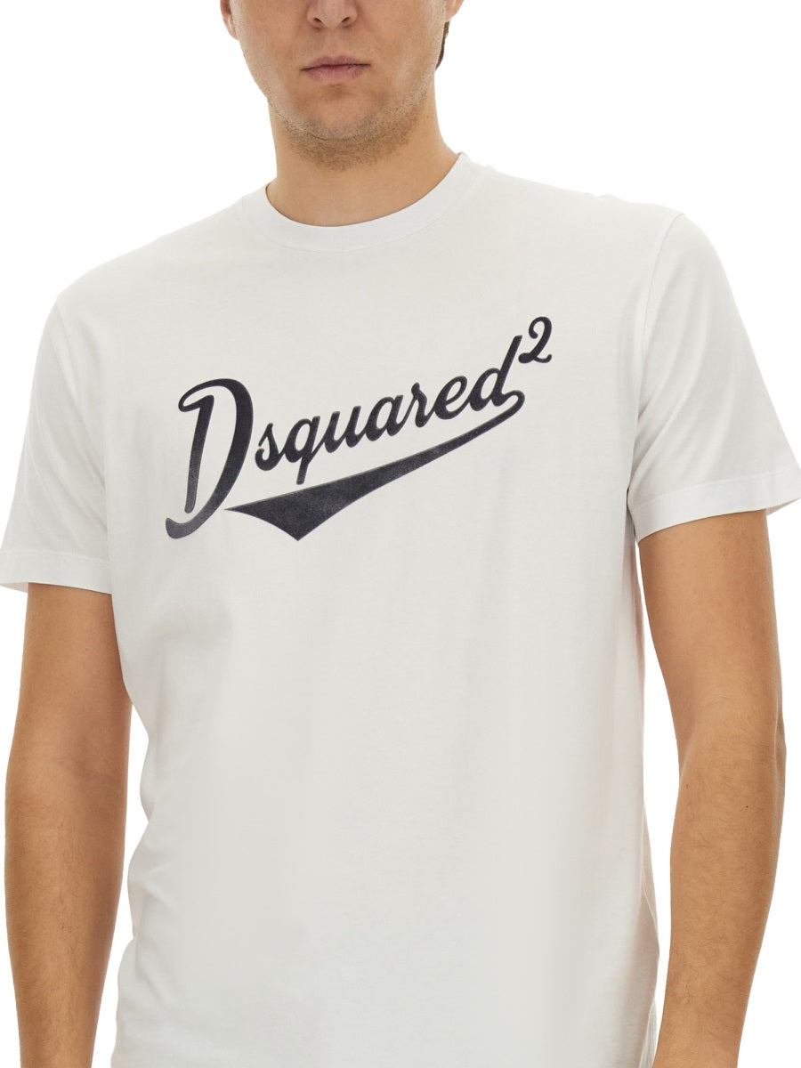 DSQUARED Cool Fit Velvet Logo T-Shirt - Size M