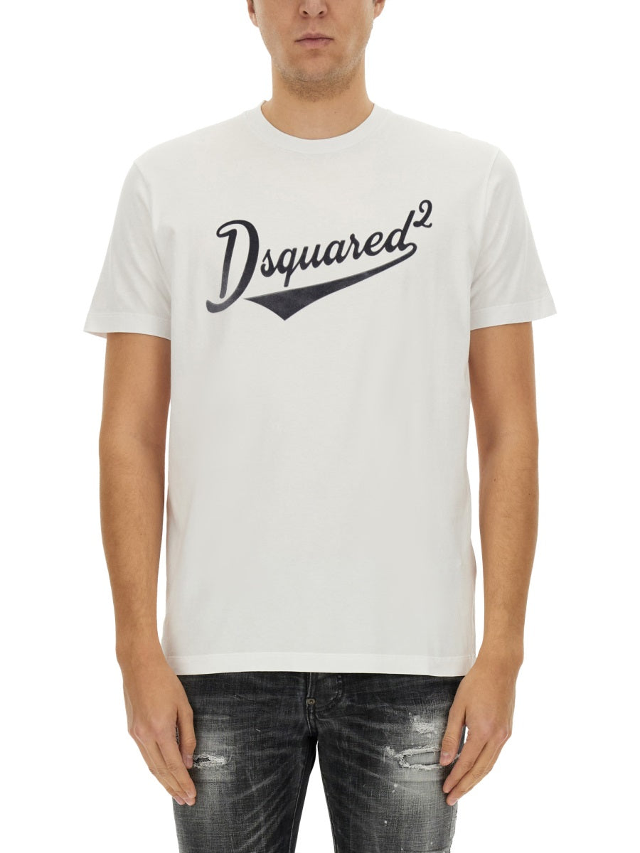 DSQUARED Cool Fit Velvet Logo T-Shirt - Size M
