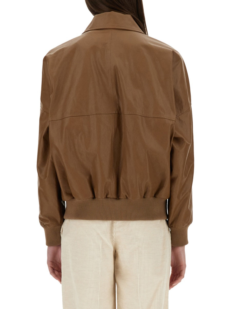 BRUNELLO CUCINELLI Elegant Women's Leather Jacket - Size 40 IT