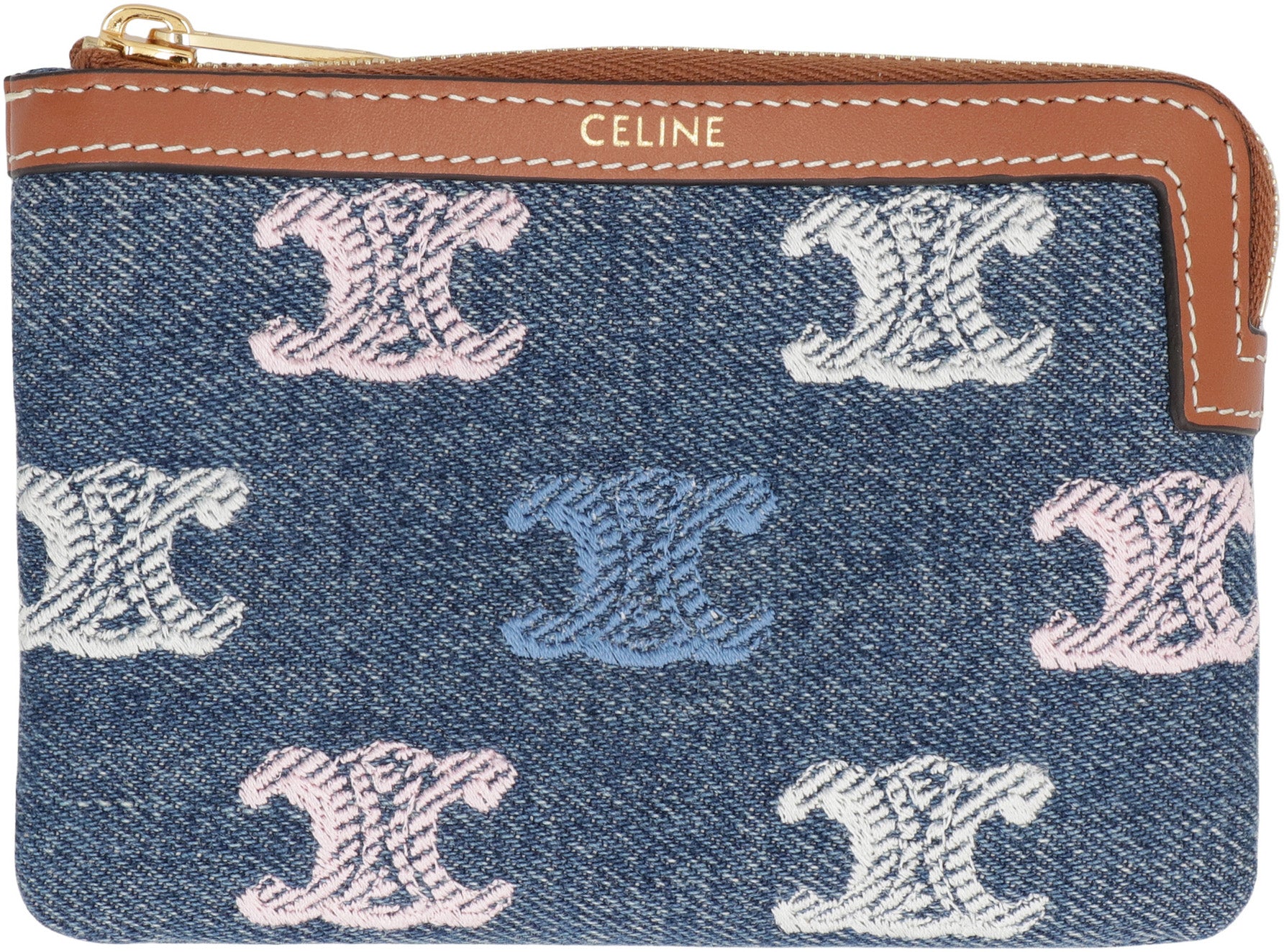 CELINE Mini Denim Coin Purse with Logo