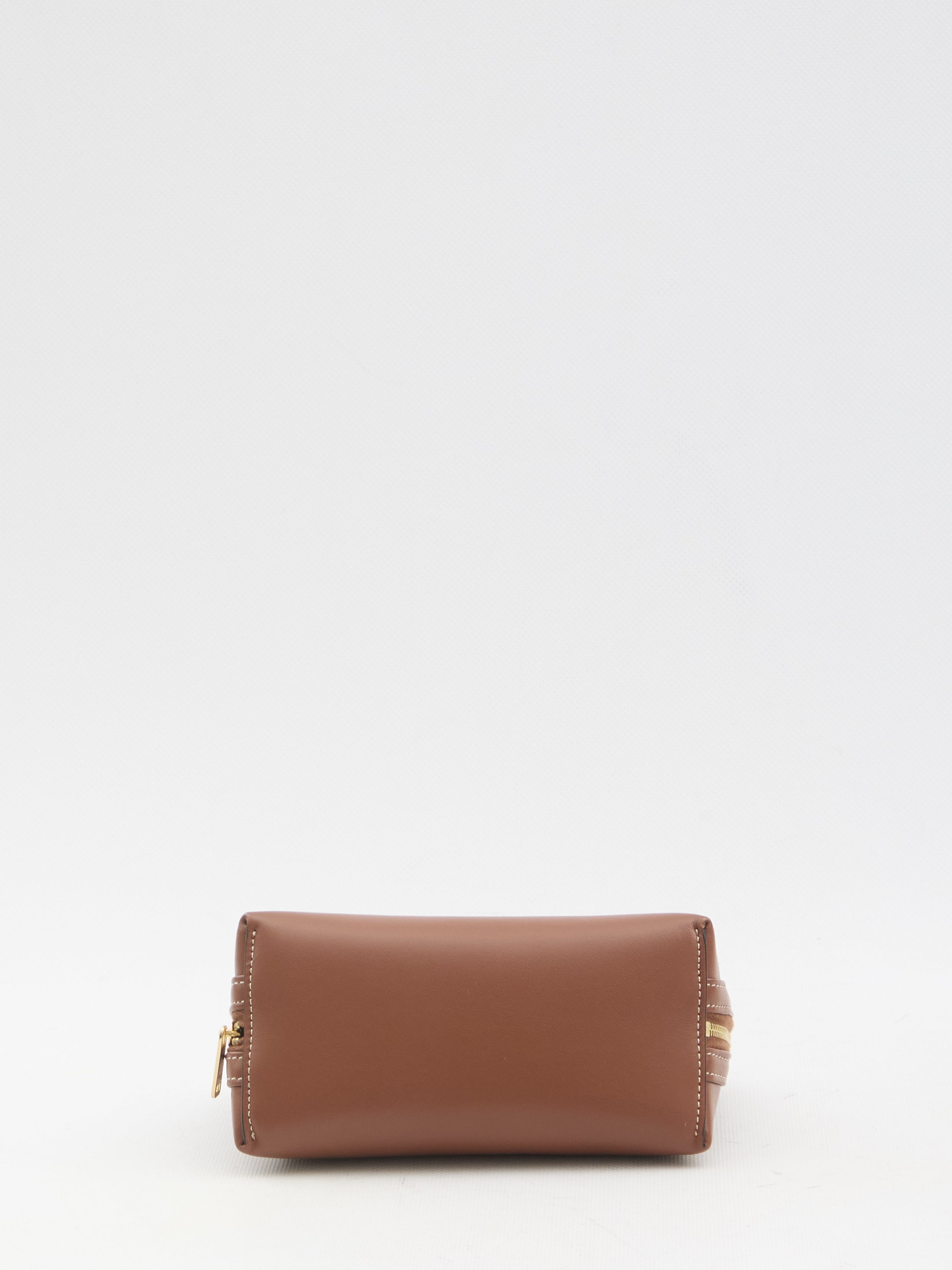 CELINE Mini Leather Pouch Handbag with Chain - 16.5 x 11 x 8 cm