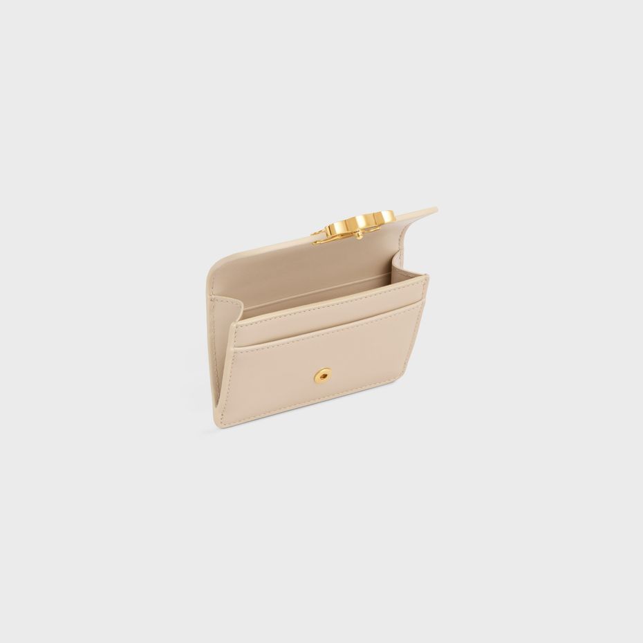 CELINE Mini Flap Card Holder in Shiny Calfskin