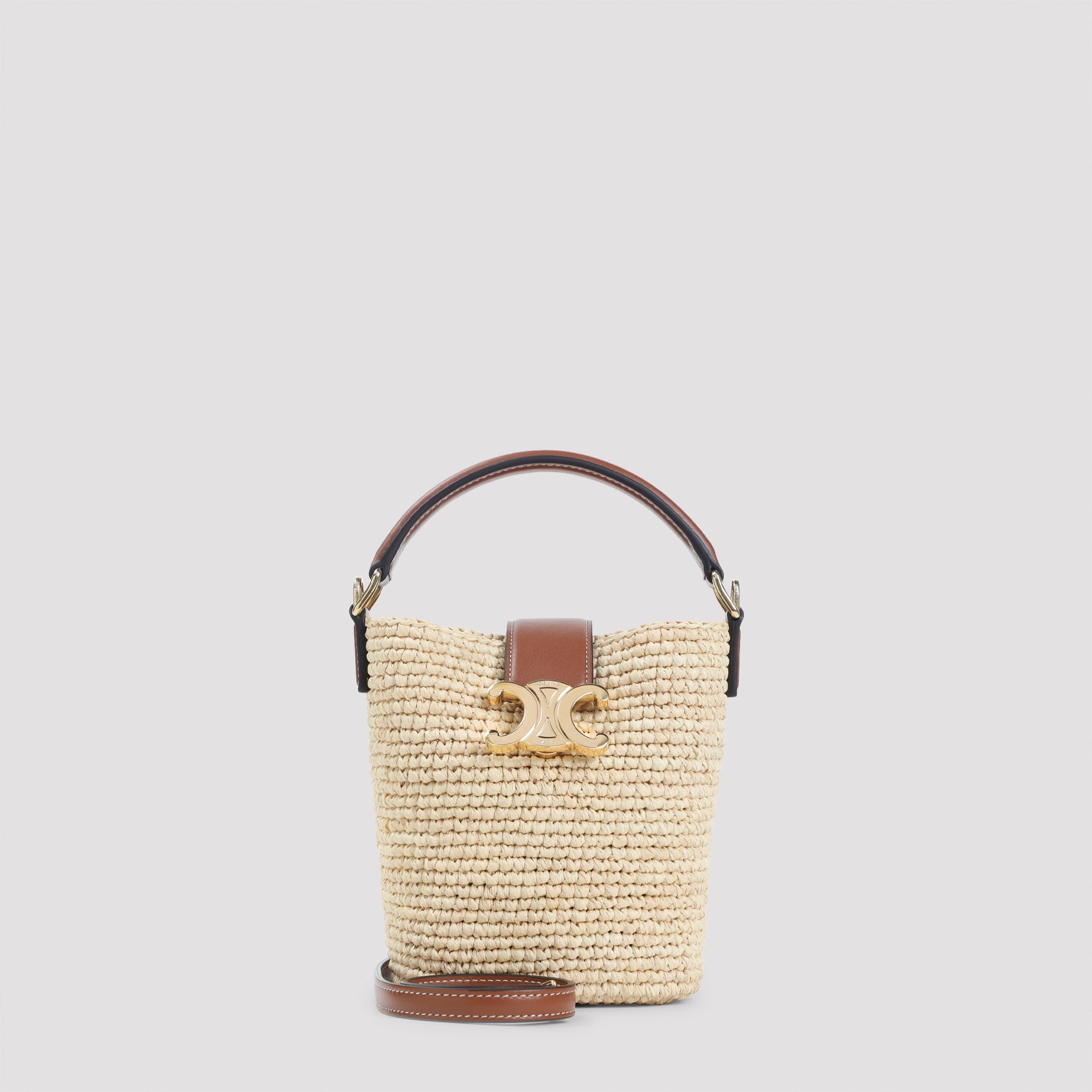 CELINE Natural Raffia Handbag with Adjustable Strap