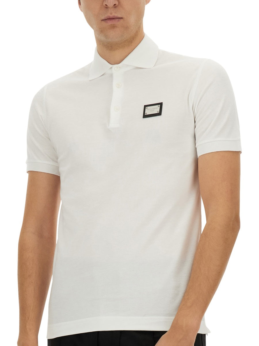 DOLCE & GABBANA Slim Fit Polo Shirt for Men - Size 50 IT