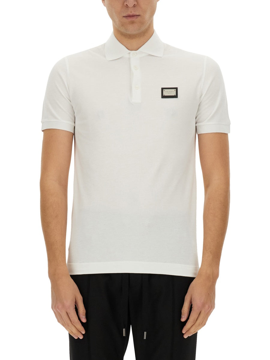 DOLCE & GABBANA Slim Fit Polo Shirt for Men - Size 50 IT