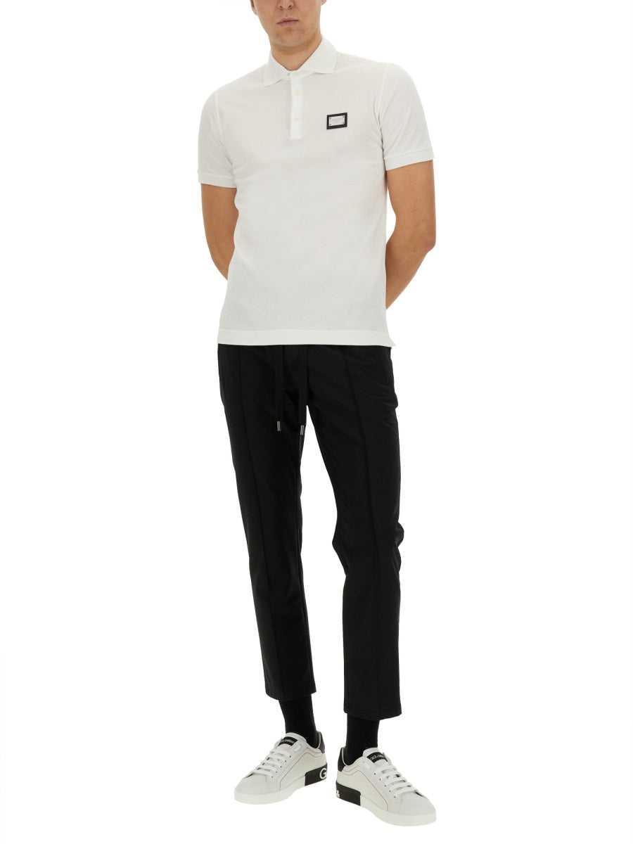 DOLCE & GABBANA Slim Fit Polo Shirt for Men - Size 50 IT