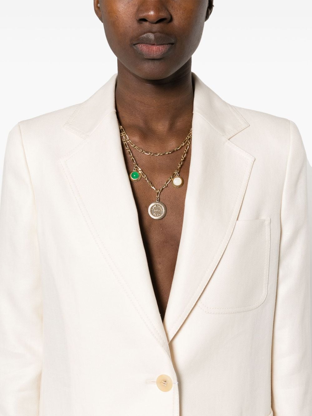 MAX MARA Linen Single-Breasted Blazer Jacket