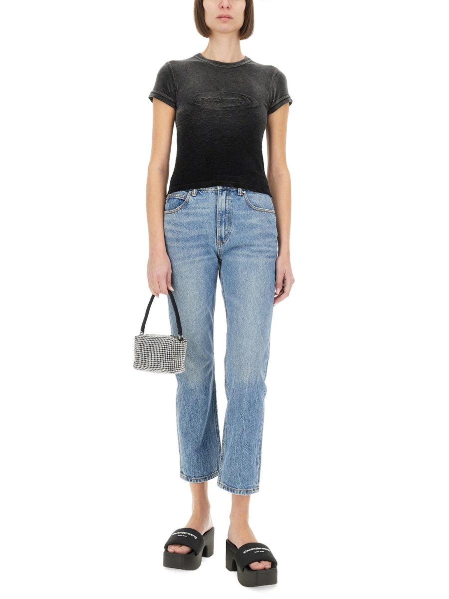 ALEXANDERWANG.T Slim Fit Logo T-Shirt for Women - Size S