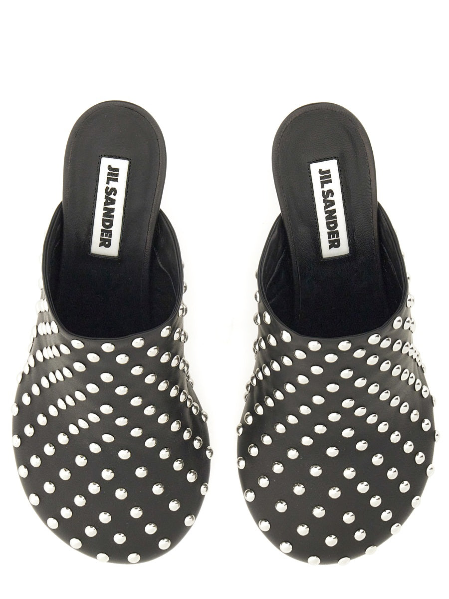 JIL SANDER Flat Nappa Leather Shoes with Studs