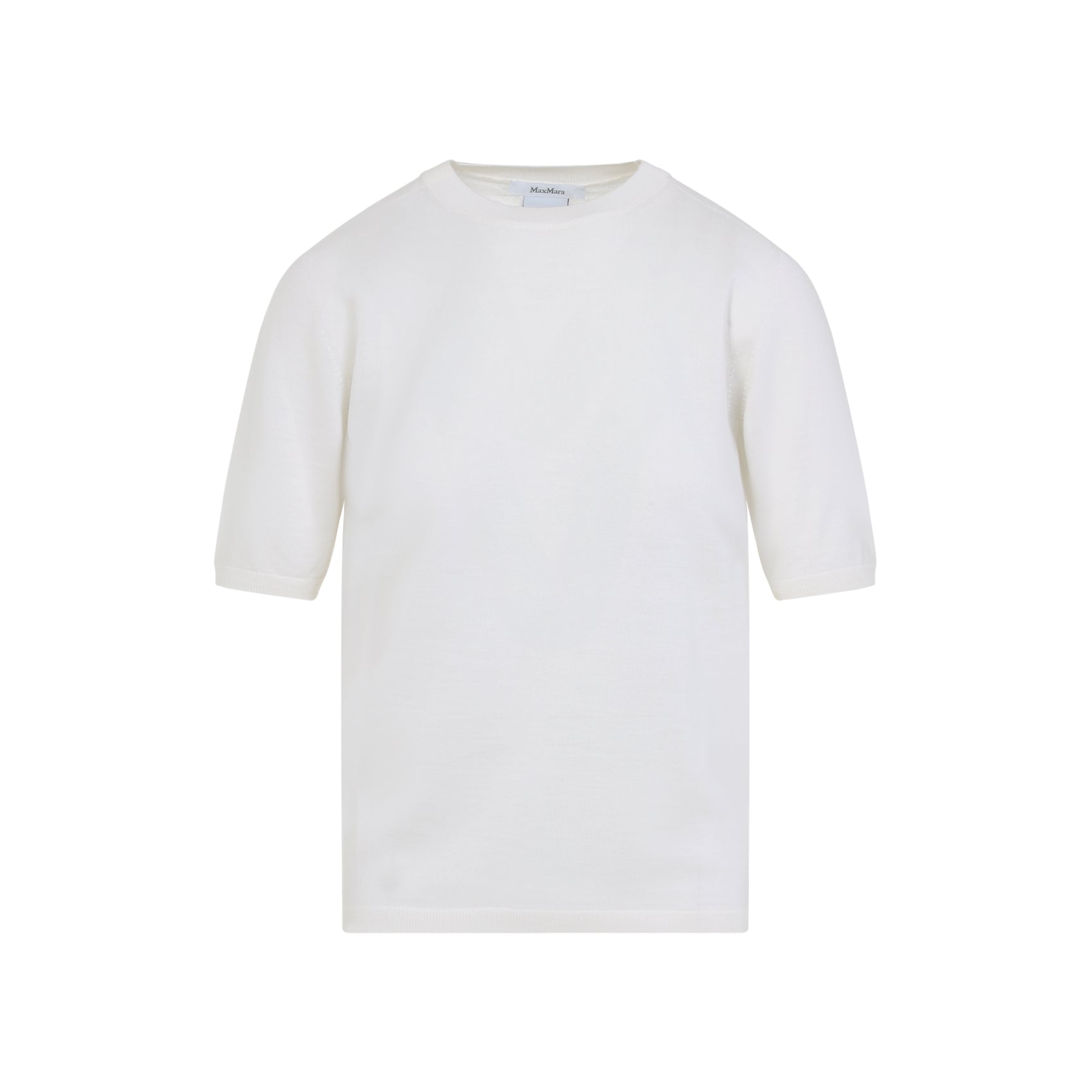 MAX MARA Men's Premium Virgin Wool Round Neck Knit T-shirt