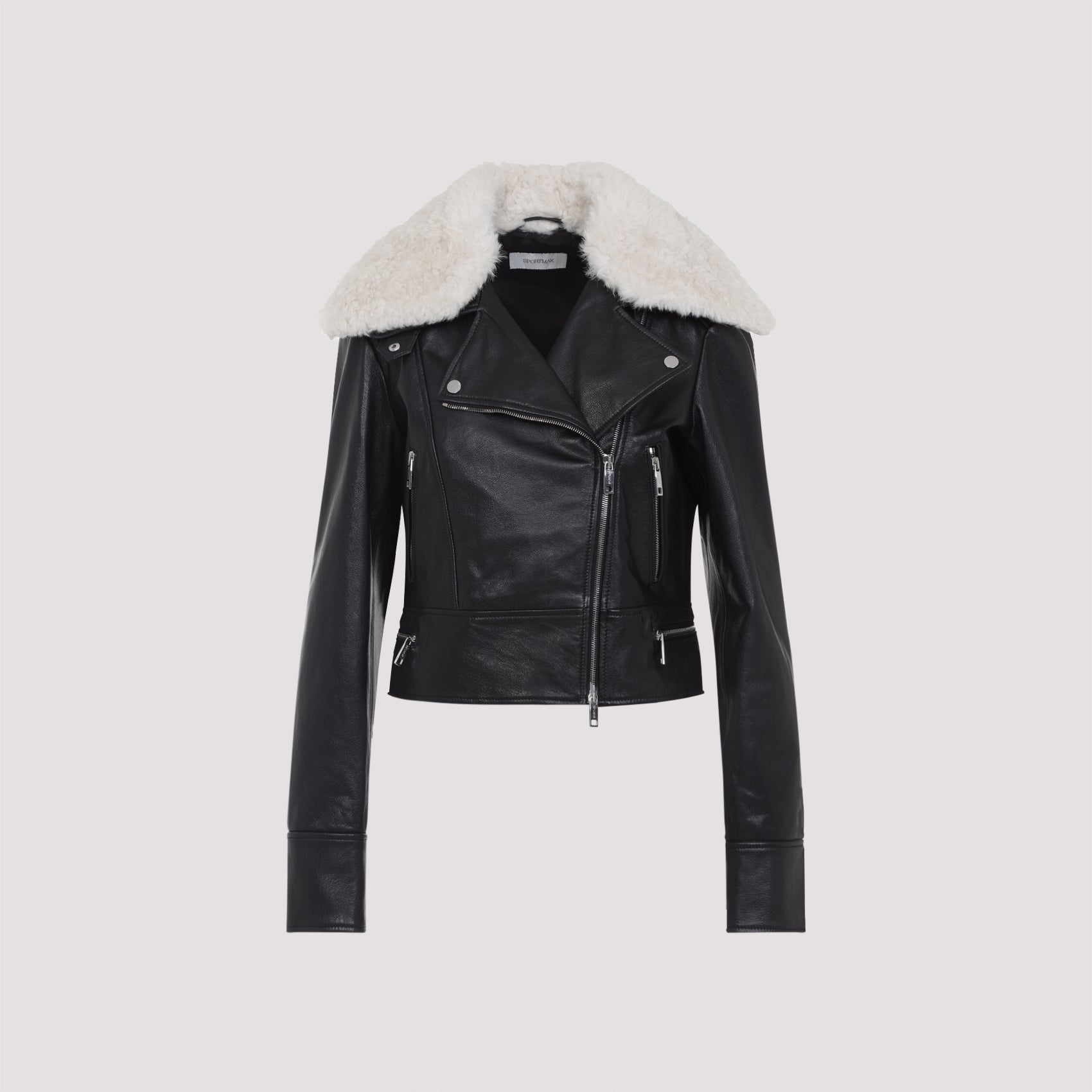 SPORTMAX Leather Biker Jacket for Men