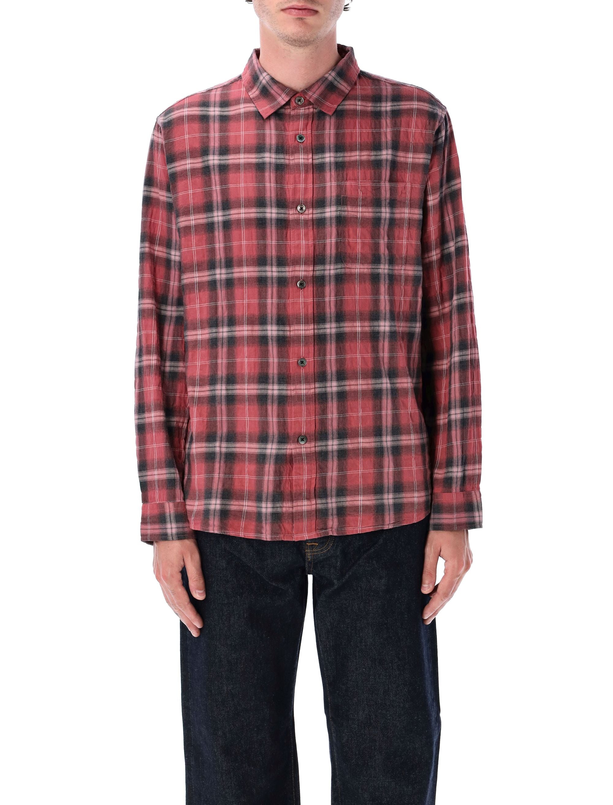 STUSSY Men's Beach Plaid Shirt - Loose Fit