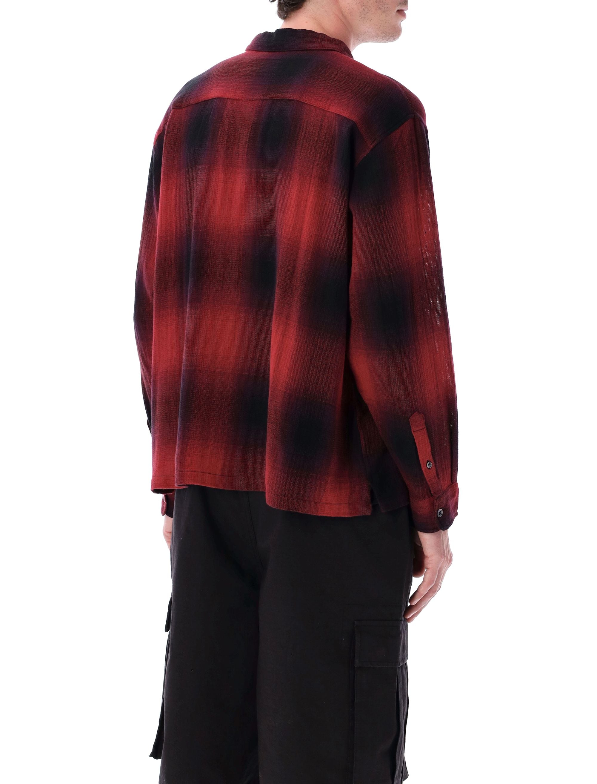 STUSSY Relaxed Fit Loose Weave Plaid Shirt - Men's Large