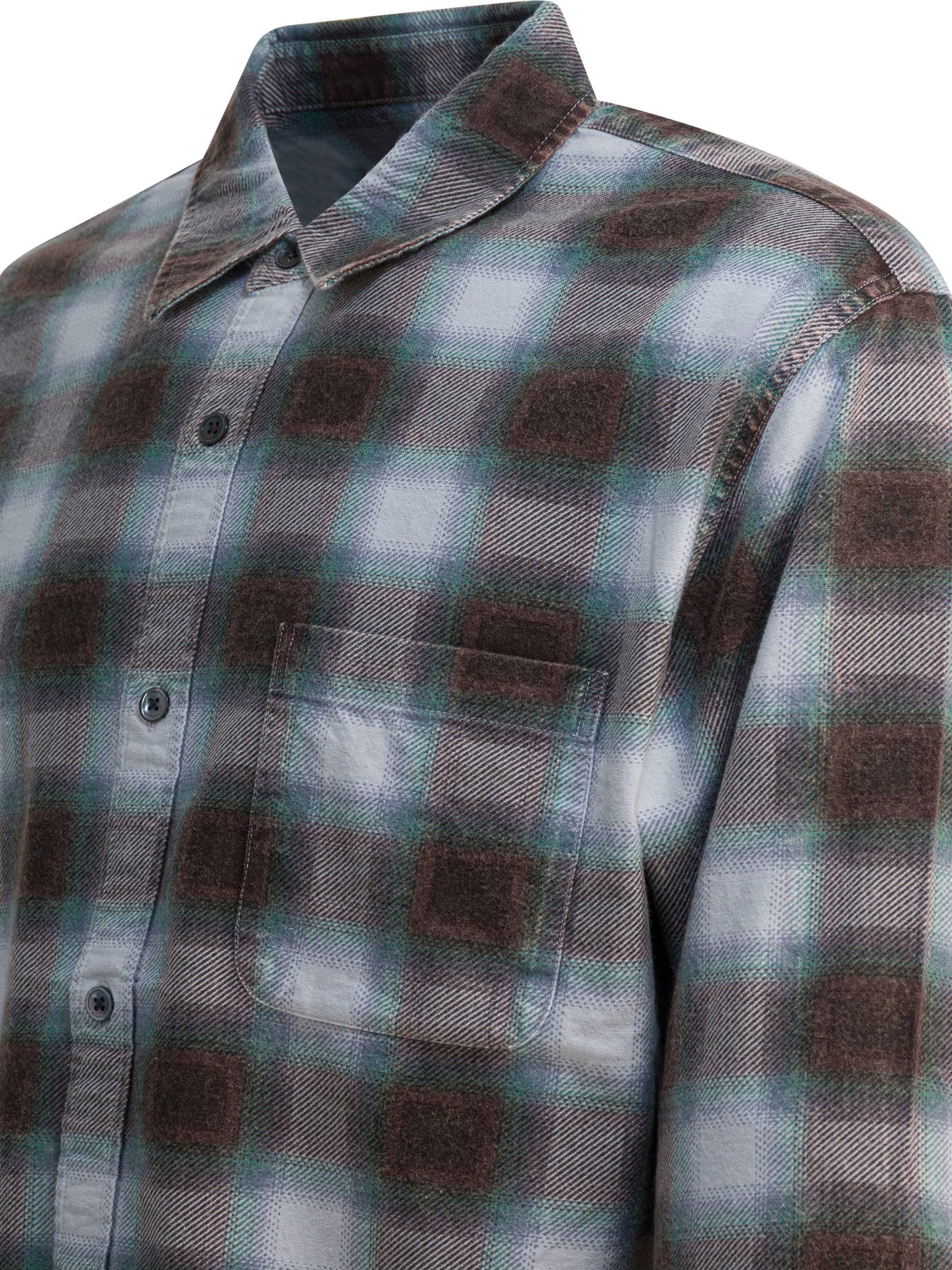 STUSSY Men's Mini Plaid Long Sleeve Shirt