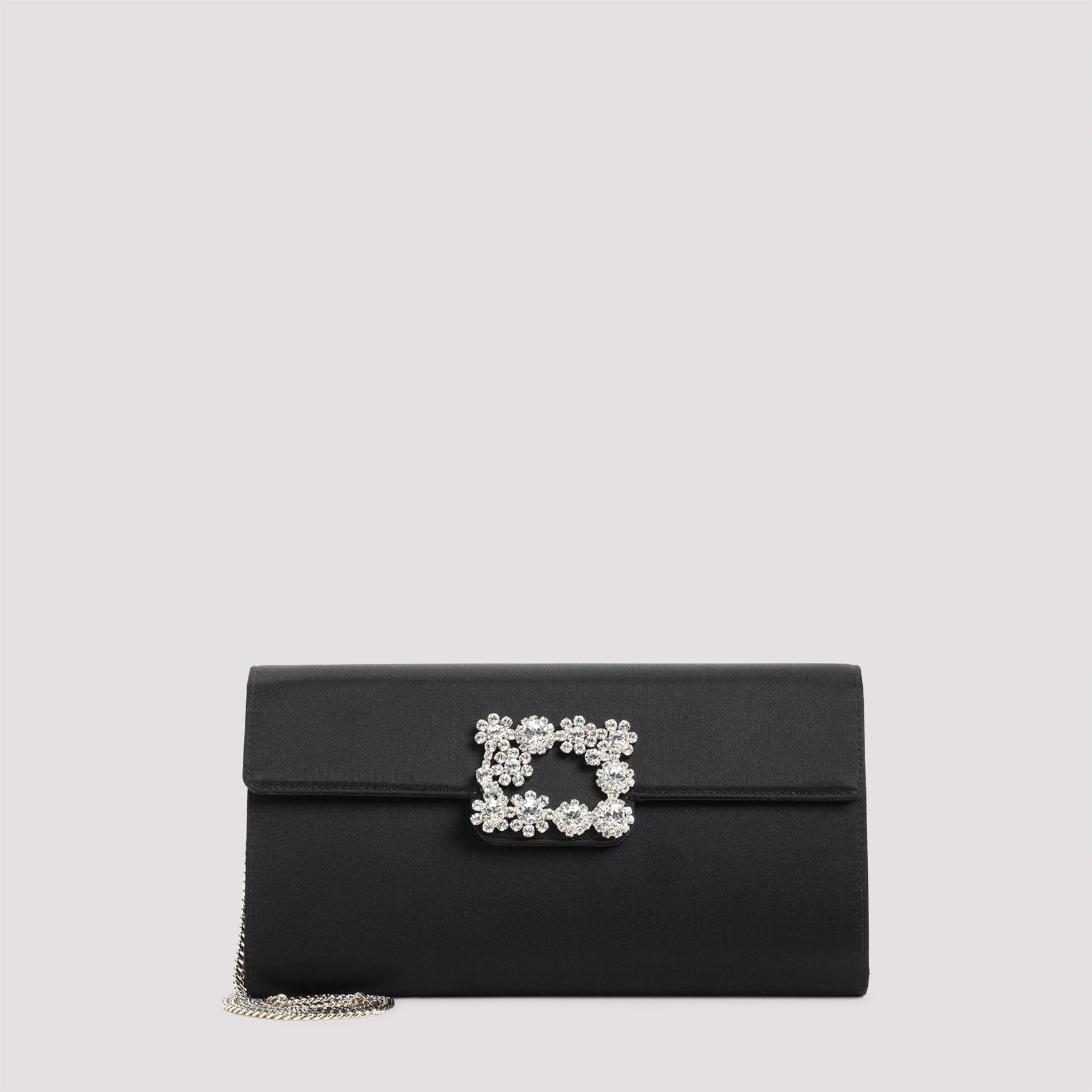 ROGER VIVIER Envelope Flap Flower Buckle Handbag - W:24cm H:12cm D:4cm