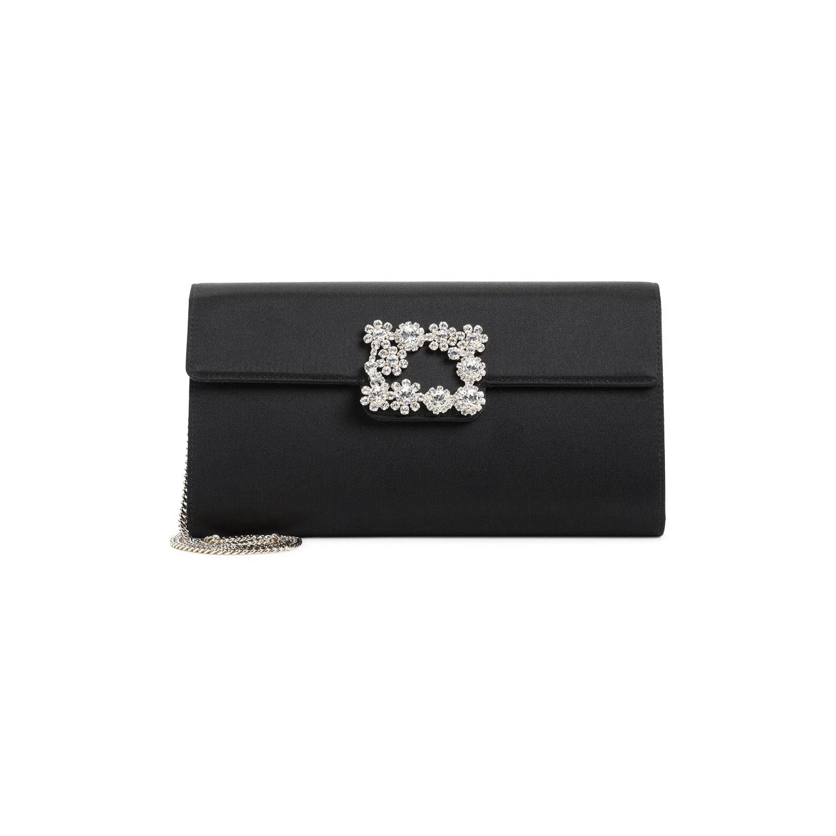 ROGER VIVIER Envelope Flap Flower Buckle Handbag - W:24cm H:12cm D:4cm