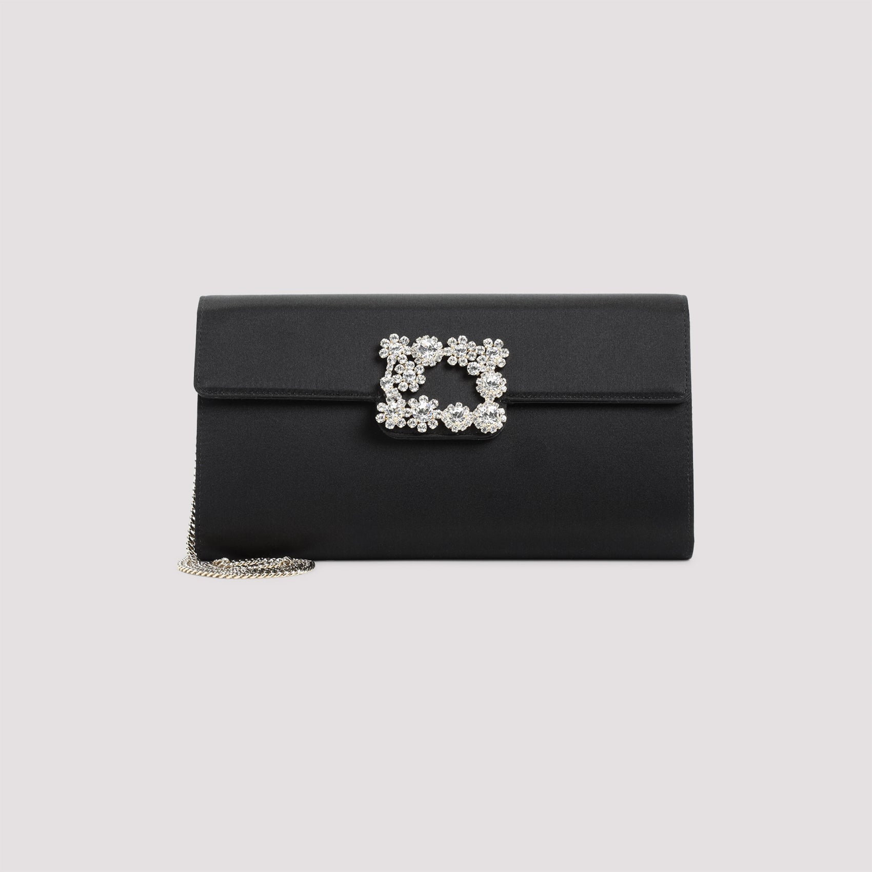 ROGER VIVIER Envelope Flap Flower Buckle Handbag - W:24cm H:12cm D:4cm