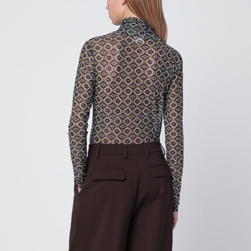 DRIES VAN NOTEN Semi-Transparent Print Turtleneck Jumper - Women’s FW25