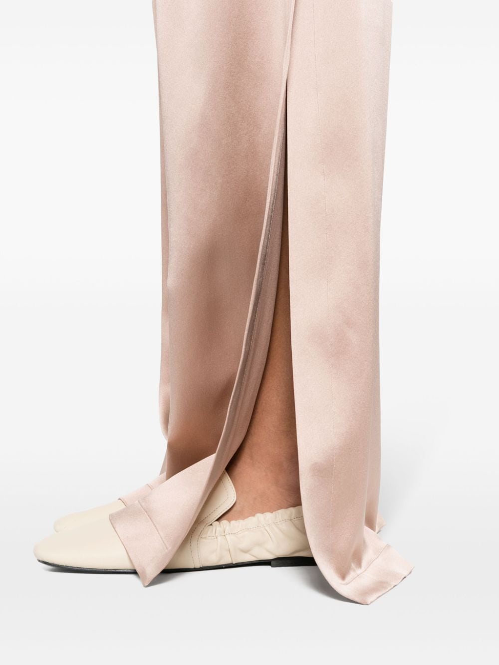 MAX MARA PIANOFORTE Wide-Leg Satin Silk Trousers