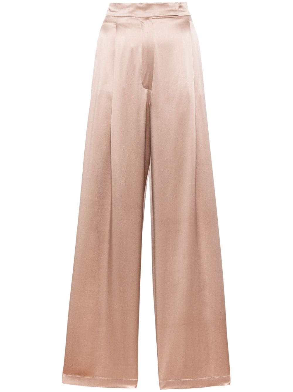 MAX MARA PIANOFORTE Wide-Leg Satin Silk Trousers