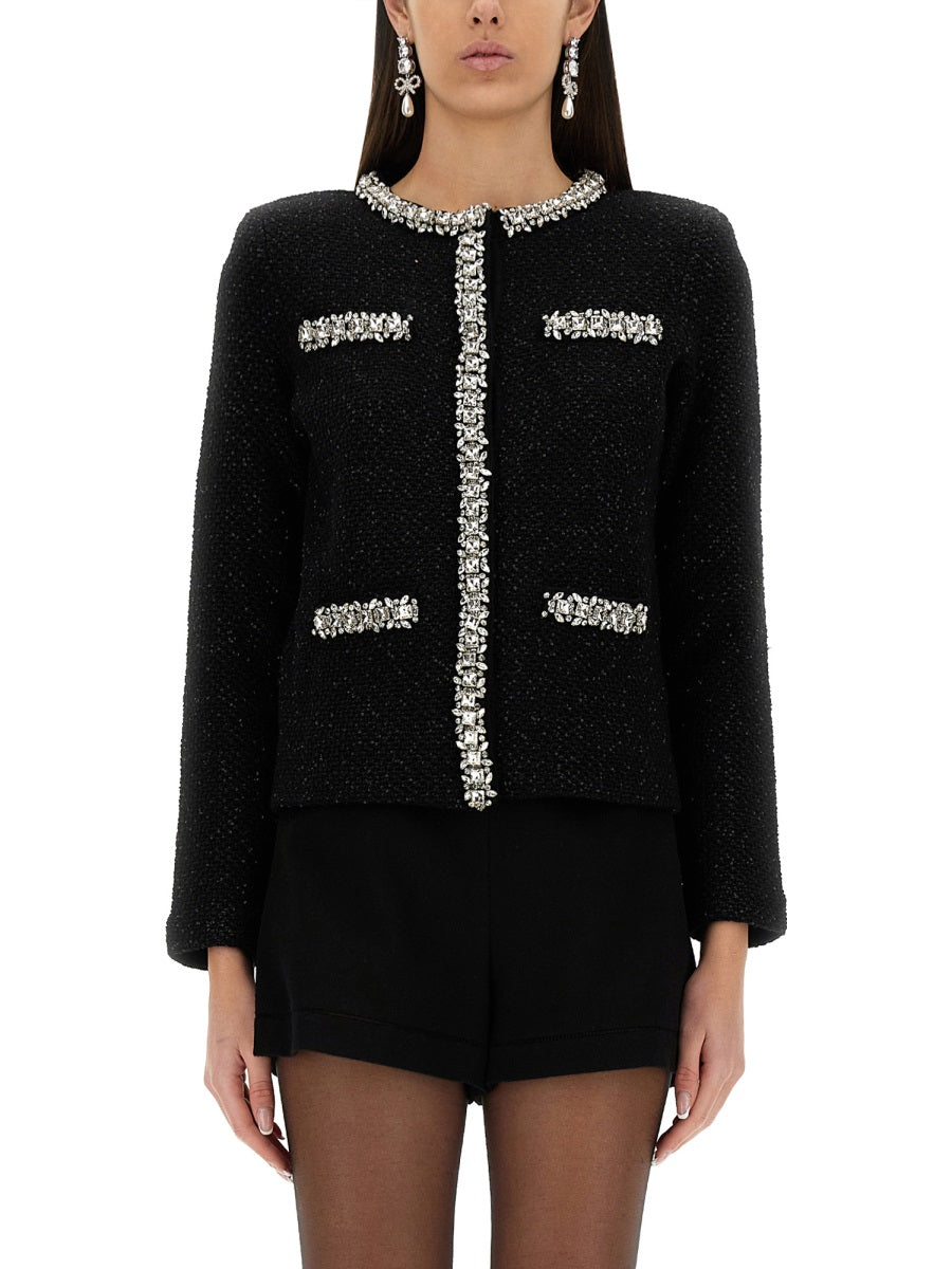 SELF-PORTRAIT Mini Sequin Knit Cardigan