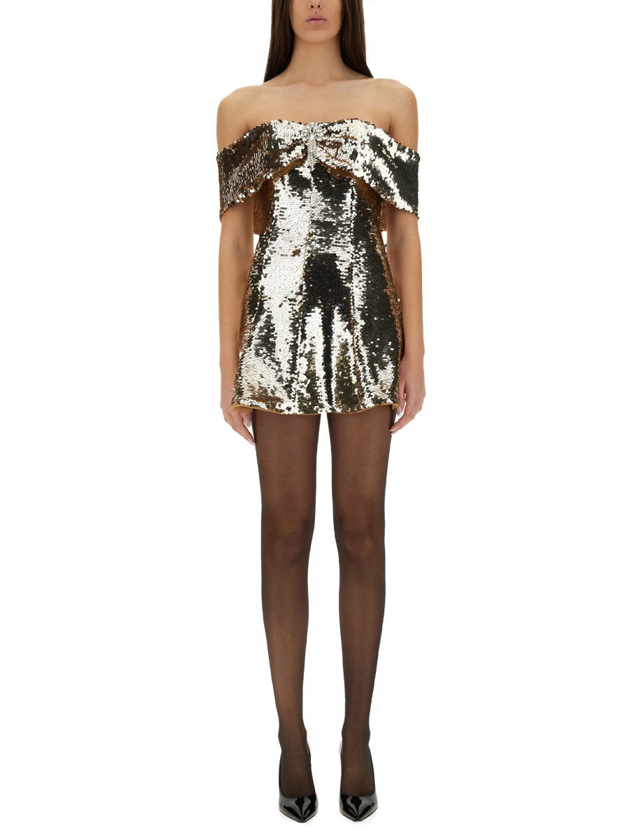 SELF-PORTRAIT Mini Dress with Sequins - Size 6 UK