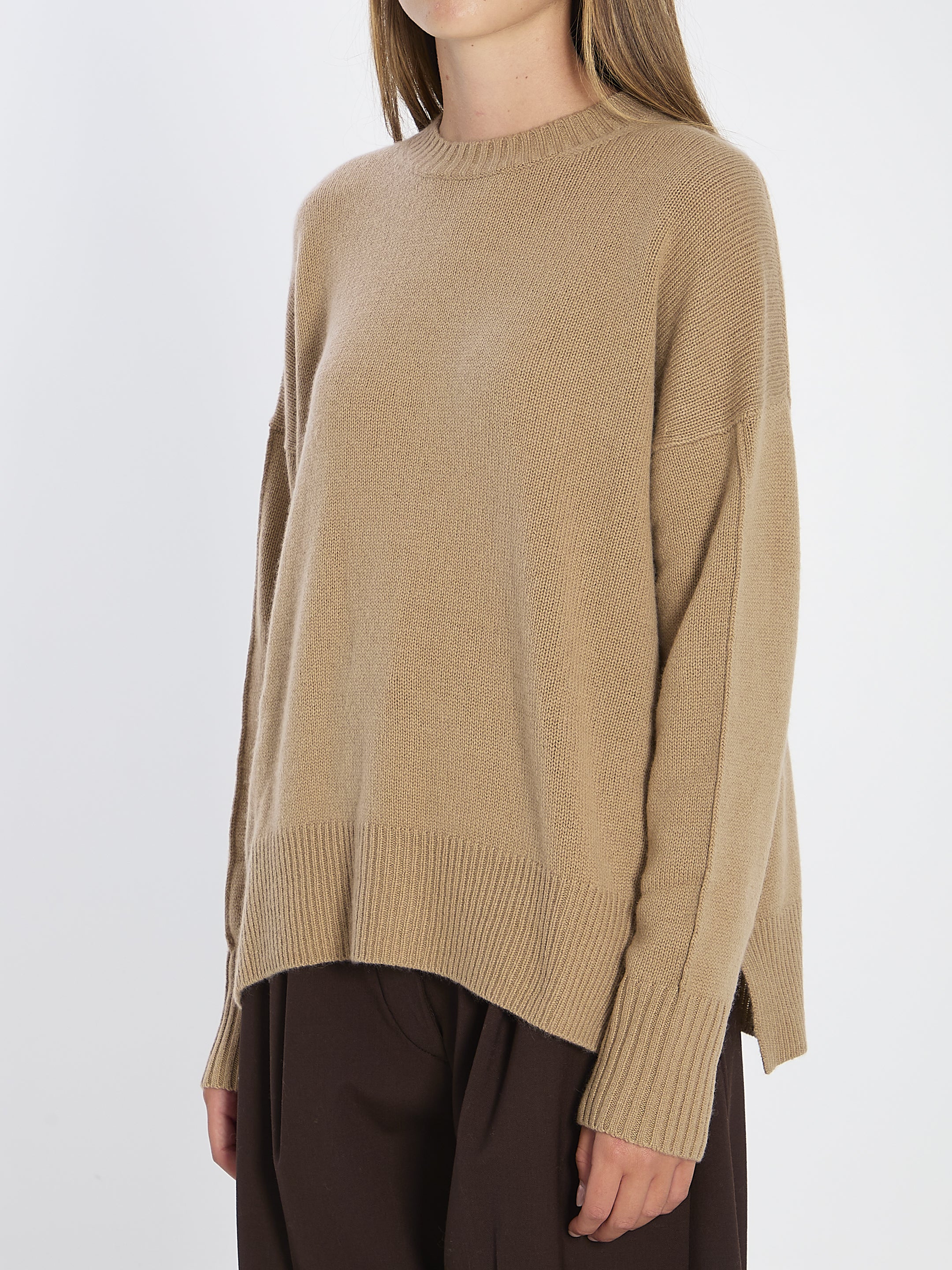 ALLUDE Cozy Cashmere Sweater with Side Slits - Size S