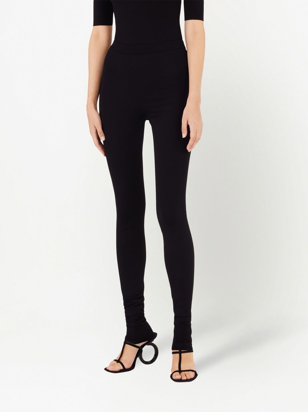 Ferragamo High Waist Logo-Plaque Stretch-Fit Leggings