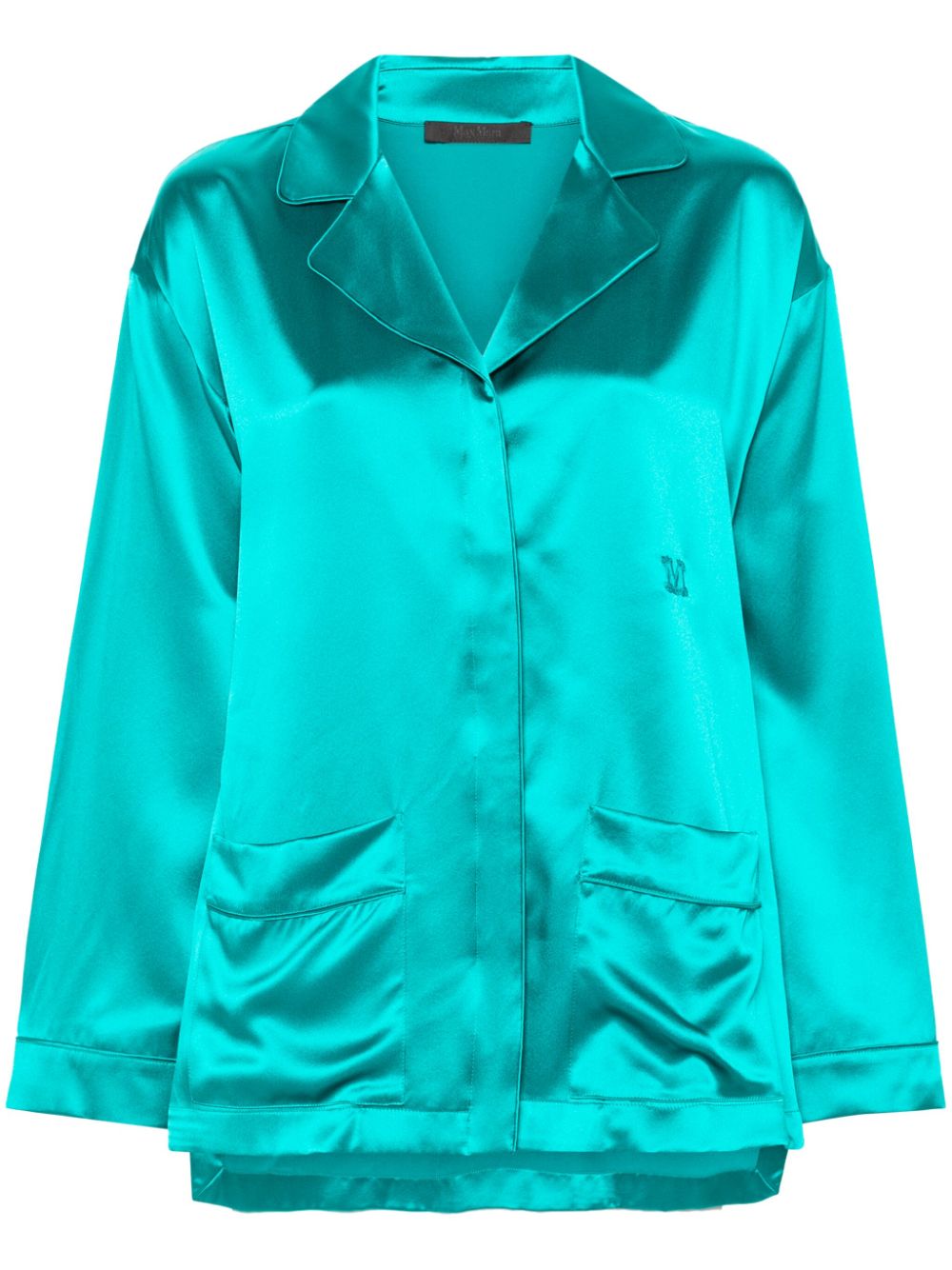 MAX MARA PIANOFORTE Silk Satin Notched Lapel Tunic