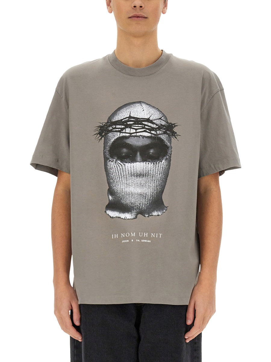 IH NOM UH NIT Crown Mask Print T-Shirt - Size L