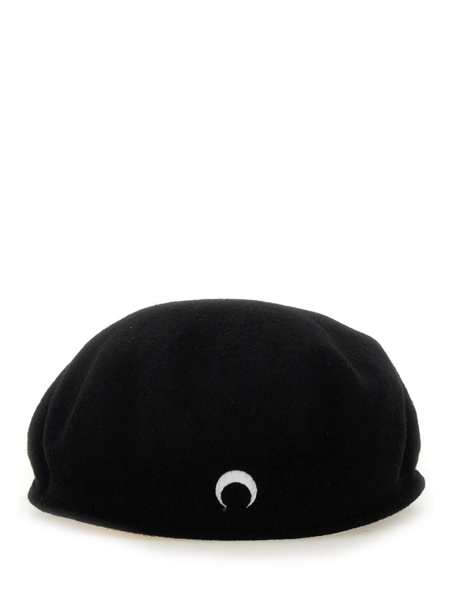 MARINE SERRE Wool Logo Beret Hat